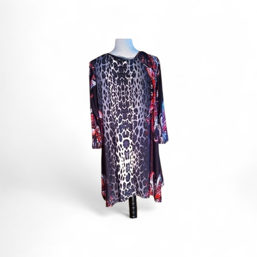 White Mark Successfully Comfortable Women 2XL Vibrant Tunic Dress Boho Goth - Picture 10 of 11